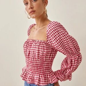 Reformation Oakgrove Linen Top